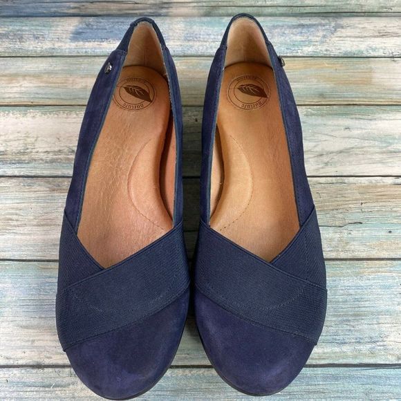 Nurture Womens Blue Nubuck Leather Slip On Loafers Size 6M Round Toe Slip On - Picture 4 of 11